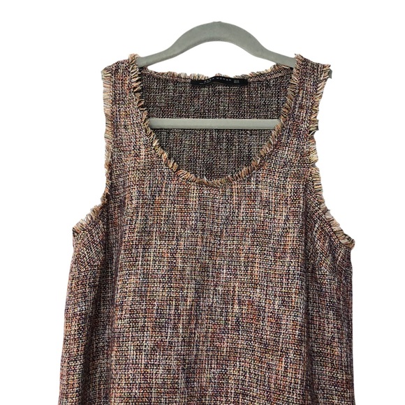 Zara Multicolor Tweed Frayed Sleeveless Tank Top Size XS - Picture 5 of 13